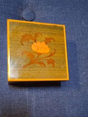 Orange Floral Wooden Trinket Box - Home Accents